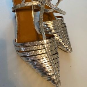 Sarto Silver heel shoes women size 7